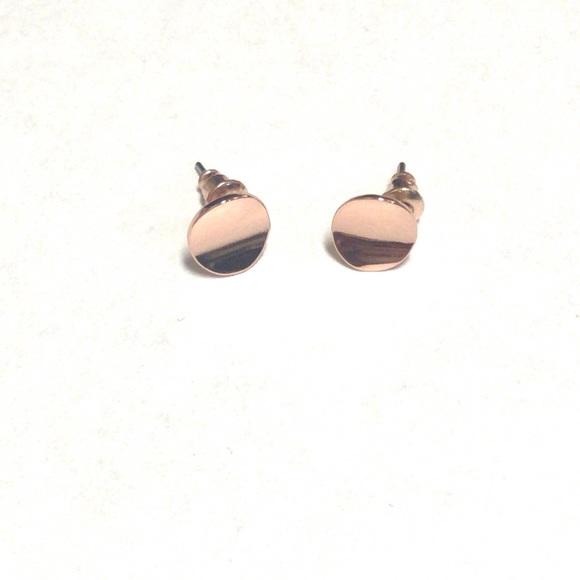 Anthropologie Rose Gold Stud Earrings - Picture 3 of 6